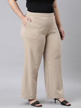 Load image into Gallery viewer, Go Colors Beige Roma Ponte Wide Pants
