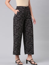Load image into Gallery viewer, Go Colors Black Woven Viscose Printed Palazzo

