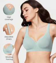 Load image into Gallery viewer, Enamor Innovations Bamboo Bliss,Plunge,super soft , Women's everyday T-Shirt Bra -naturally absorbent &amp; Antimicrobial, Padded, Wirefree, High Coverage- IO05 (Jade Green)

