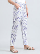 Load image into Gallery viewer, Go Colors White Cotton Knit Printed Lounge Pants

