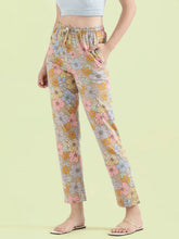Load image into Gallery viewer, Go Colors Beige Cotton Knit Printed Lounge Pants
