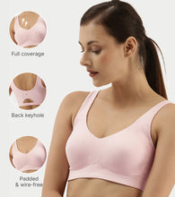Load image into Gallery viewer, Enamor Easy Slip-On and Back Keyhole Women's Cotton Everyday Beginner's Bra - Padded, Wirefree, Full Coverage - A106 (Blushing Bride)
