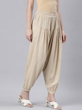 Load image into Gallery viewer, Go Colors Dark Cream Woven Viscose Harem Pant
