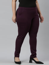Load image into Gallery viewer, Go Colors Dark Wine Roma Ponte Pants
