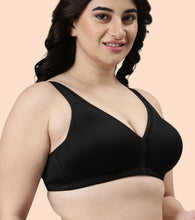 Load image into Gallery viewer, Enamor Plush Comfort, Side Support and Lift Women's Everyday Full Support Plunge Bra - All Day Comfort, Non-Padded, Wirefree, High-Coverage - F024
