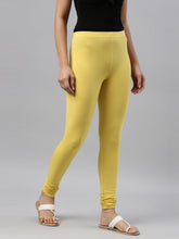 Load image into Gallery viewer, Go Colors Light Lime Cotton Stretch Churidar
