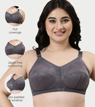 Load image into Gallery viewer, Enamor Innovations Transform M-Frame, Ultimate curve Support, Jiggle control, Women's Bra - Non Padded, Wirefree, Full Coverage - F096 (Available in Plus Sizes) (Ink Grey)
