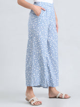 Load image into Gallery viewer, Go Colors Blue Woven Viscose Printed Palazzo
