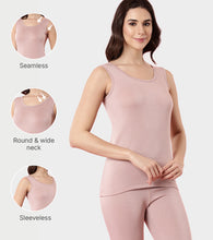 Load image into Gallery viewer, Enamor TH04 Women's Thermal Vest with Soft Heat Generating Fabric, Wide Round Neck Engineered with HeatSkins™ Warm Technology (Pear Pink)

