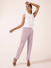 Load image into Gallery viewer, Go Colors Lavender Woven Cotton Stretch Chino Pants
