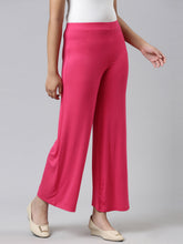 Load image into Gallery viewer, Go Colors Young Fuchsia Viscose Stretch Knit Palazzo
