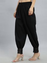 Load image into Gallery viewer, Go Colors Black Embroidered Lace Salwar
