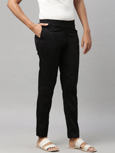 Load image into Gallery viewer, Go Colors Black Cotton Stretch Pants
