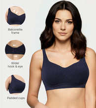 Load image into Gallery viewer, Enamor Innovations Bamboo Bliss, Everyday, Full Support, Women's T-Shirt Bra - Super Soft, Naturally Absorbent &amp; Antimicrobial, Padded, Wirefree, High Coverage- A077 (Eclipse)
