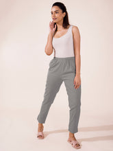Load image into Gallery viewer, Go Colors Ebony Grey Cotton Pencil Pant
