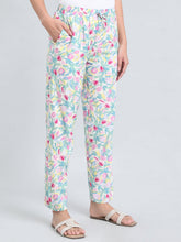 Load image into Gallery viewer, Go Colors White Woven Viscose Printed Lounge Pants
