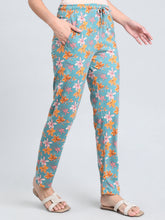 Load image into Gallery viewer, Go Colors Green Cotton Knit Printed Lounge Pants
