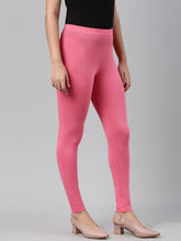Load image into Gallery viewer, Go Colors Young Pink Cotton Stretch Ankle Length Leggings
