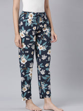 Load image into Gallery viewer, Go Colors Black Woven Viscose Printed Lounge Pants
