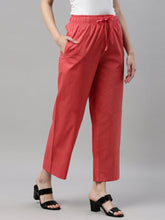 Load image into Gallery viewer, Go Colors Coral Cotton Wide Leg Pants
