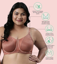 Load image into Gallery viewer, Enamor Innovations Transform Women's Full Support Minimizer Bra -  Smoothening and Breathable Non Padded, Wired, Full Coverage  - F124 (Available in Plus Sizes) (Cedar Wood)
