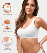Load image into Gallery viewer, Enamor Easy Slip-On and Back Keyhole Women's Cotton Everyday Beginner's Bra - Padded, Wirefree, Full Coverage - A106 (White)
