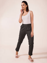 Load image into Gallery viewer, Go Colors Silver Grey Cotton Pencil Pant

