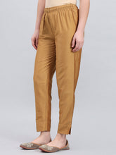 Load image into Gallery viewer, Go Colors Bright Gold Poly Modal Metallic Pants
