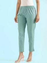 Load image into Gallery viewer, Go Colors Light Mint Cotton Pencil Pant
