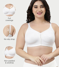 Load image into Gallery viewer, Enamor Innovations Fabcool Full Support Everyday Full Figure Bra - Jiggle Control and Antimicrobial, Non-Padded, Wirefree, Full Coverage Women's Bra - AB75 (Available in  Plus Sizes) (White)
