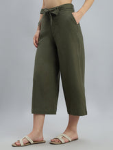 Load image into Gallery viewer, Go Colors Olive Linen Blend Culottes
