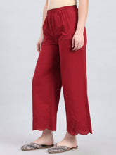Load image into Gallery viewer, Go Colors Light Maroon Cotton Hakoba Palazzo
