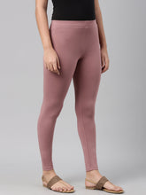 Load image into Gallery viewer, Go Colors Dusty Voilet Cotton Stretch Ankle Length Leggings
