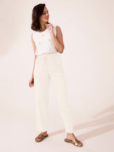 Load image into Gallery viewer, Go Colors Ecru Woven Viscose Casual Pants
