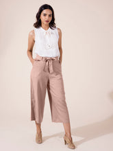 Load image into Gallery viewer, Go Colors Baby Pink Linen Blend Culottes
