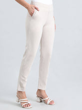 Load image into Gallery viewer, Go Colors Cream Ponte Smart Fit Kurti Pant
