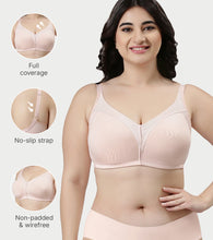 Load image into Gallery viewer, Enamor Innovations Fabcool Full Support Everyday Full Figure Bra - Jiggle Control and Antimicrobial, Non-Padded, Wirefree, Full Coverage Women's Bra - AB75 (Available in  Plus Sizes) (Pearl)
