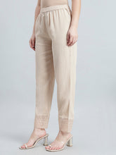 Load image into Gallery viewer, Go Colors Light Beige Organza Ethnic Pant
