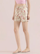 Load image into Gallery viewer, Go Colors White Woven Viscose Printed Lounge Shorts
