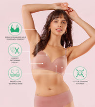 Load image into Gallery viewer, Enamor Innovations Invisibra, Ultra smooth, Flexi Wire Lift, Bonded, Women's T-Shirt Bra - Seamless, No-Pinch, Padded, Wirefree, Medium Coverage - F084 (Brown Blush)
