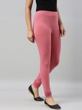 Load image into Gallery viewer, Go Colors Rusty Pink Cotton Stretch Churidar
