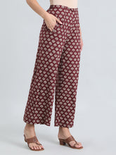 Load image into Gallery viewer, Go Colors Brown Woven Viscose Printed Palazzo

