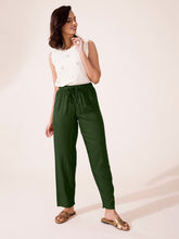 Load image into Gallery viewer, Go Colors Dark Olive Woven Viscose Casual Pants
