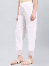 Load image into Gallery viewer, Go Colors White Organza Ethnic Pant
