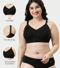 Load image into Gallery viewer, Enamor Innovations Transform M-Frame, Contour Superlift, Jiggle control  Full Support Women's  Bra - Non Padded, Wirefree, Full Coverage - F097 (Available in Plus Sizes) (Black)
