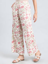 Load image into Gallery viewer, Go Colors White Woven Viscose Printed Palazzo
