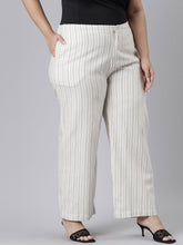 Load image into Gallery viewer, Go Colors White Cotton Stripes Cargo Pant
