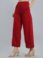 Load image into Gallery viewer, Go Colors Cherry Linen Lace Palazzo
