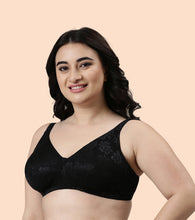 Load image into Gallery viewer, Enamor Plunge Neck, Power Jacquard Lift, Women's Everyday Cotton-Rich Lined Full Support Minimizer Bra - All Day Comfort, Non-Padded, Wirefree, High-Coverage - F135
