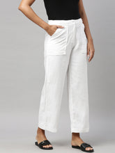 Load image into Gallery viewer, Go Colors White Linen Cargo Pants
